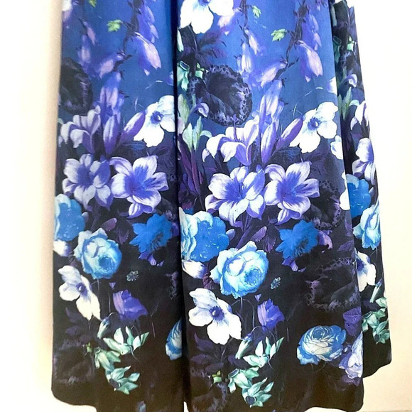 LAra Design Floral Satin Fit and Flare Wedding Guest Mother Bride Prom Gown 2 - Picture 5 of 8